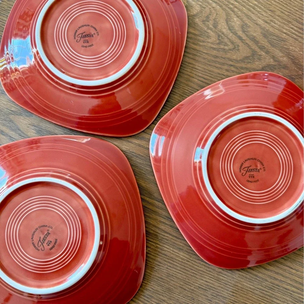 Fiesta Square Salad Plates | Set of 3 | Homer Laughlin HLC USA